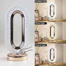 lampe de table ovale led en cristal